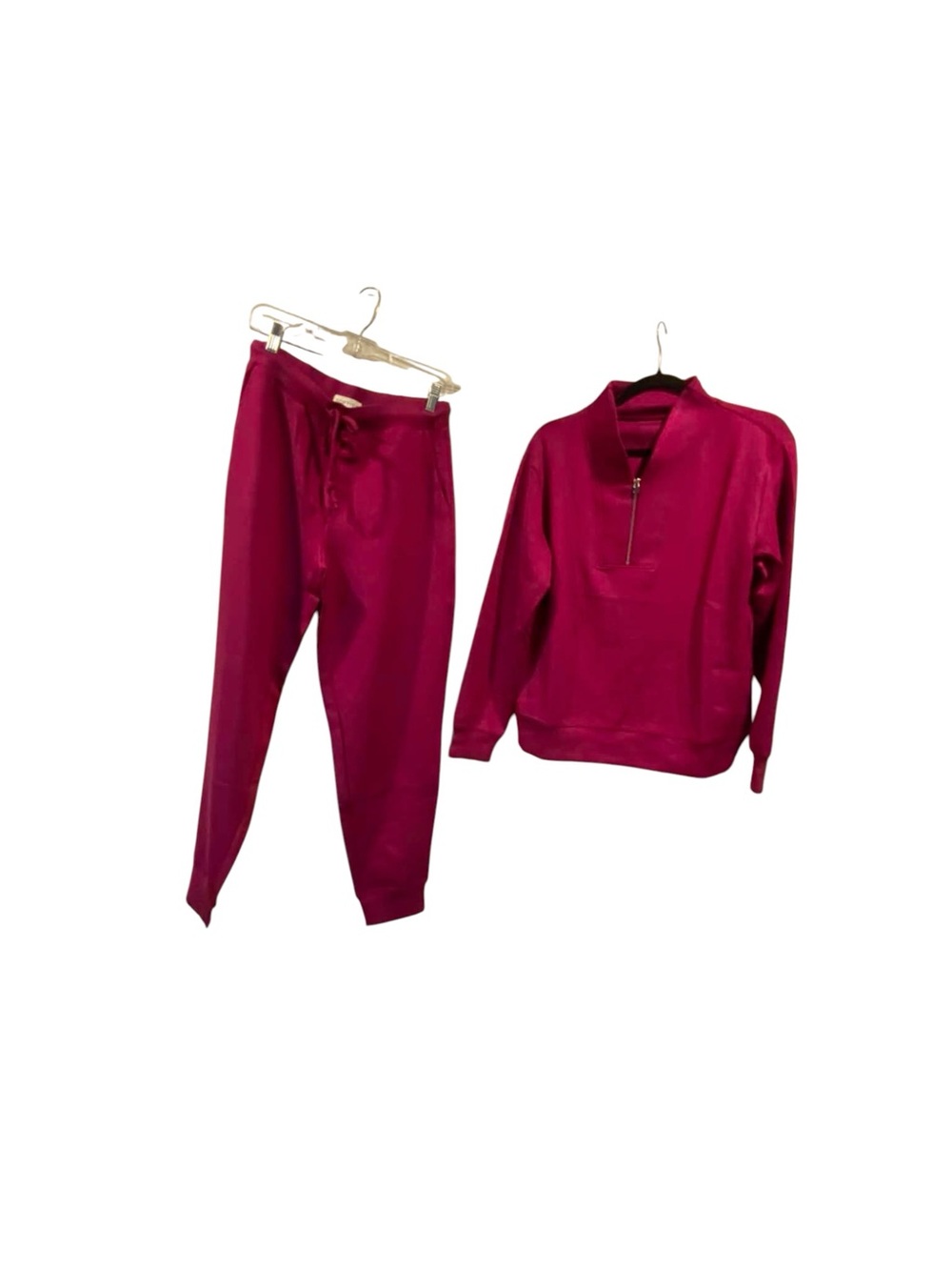 NWT Softies Dream Tech 1/4 Zip Jogger Set MAGENTA Size Small